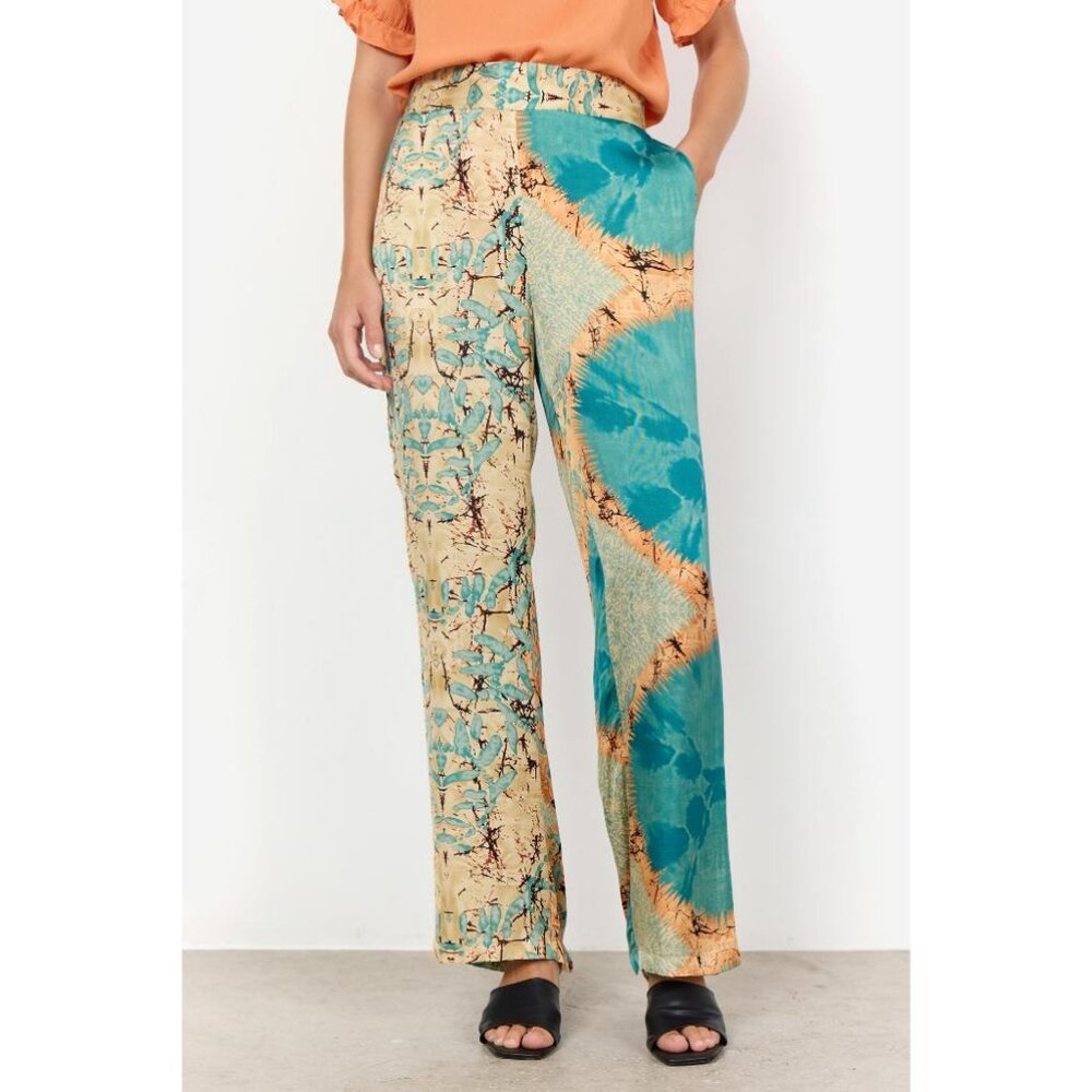 NWT SOYA CONCEPT Emly 2B Satin Boho Print Trousers - Picture 8 of 11